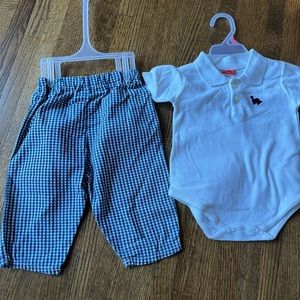 Gingham Boys Set, 6-9mos., NWT